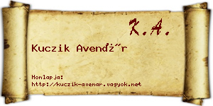 Kuczik Avenár névjegykártya